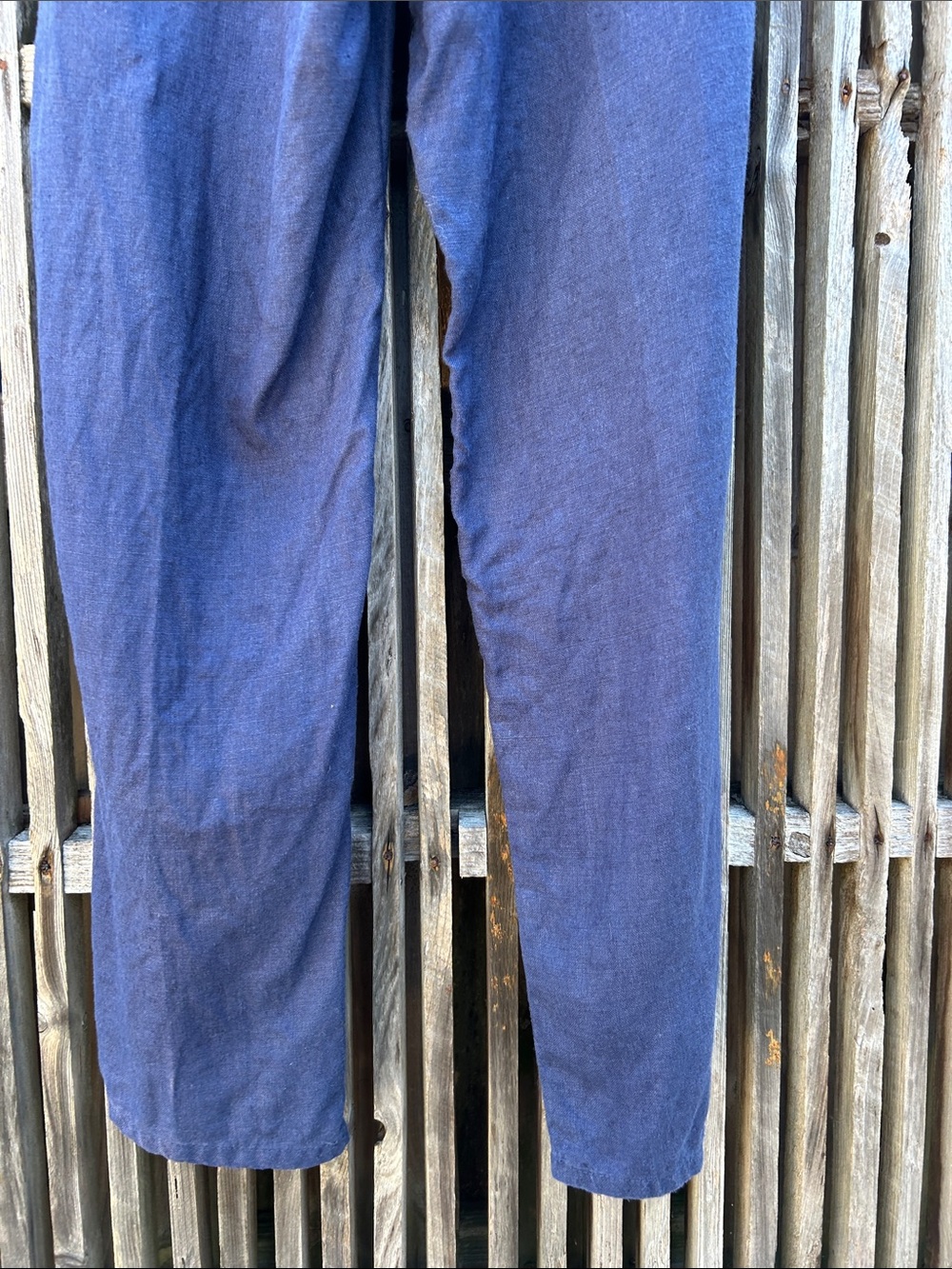 Vintage Polo Ralph Lauren Navy Blue Pleated Linen Trousers 30x32 RN 41381 - Picture 7 of 12